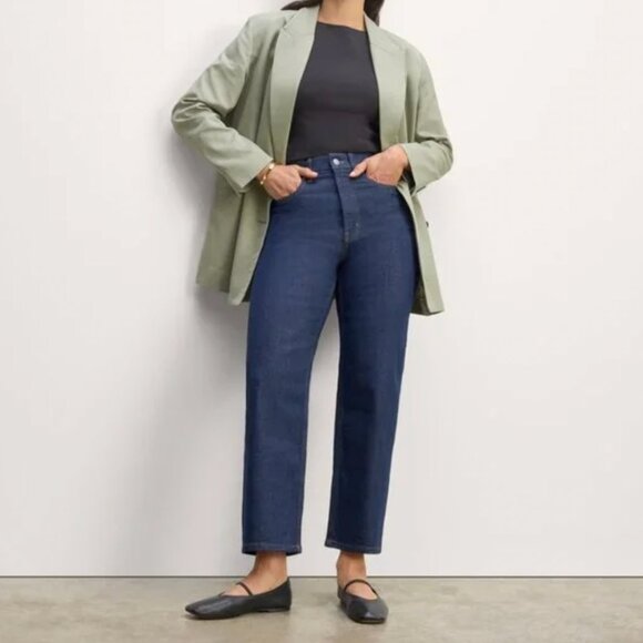NEW Everlane The Double Breasted Blazer in Buttersmooth Womens 4 Seagrass Green - Picture 2 of 12
